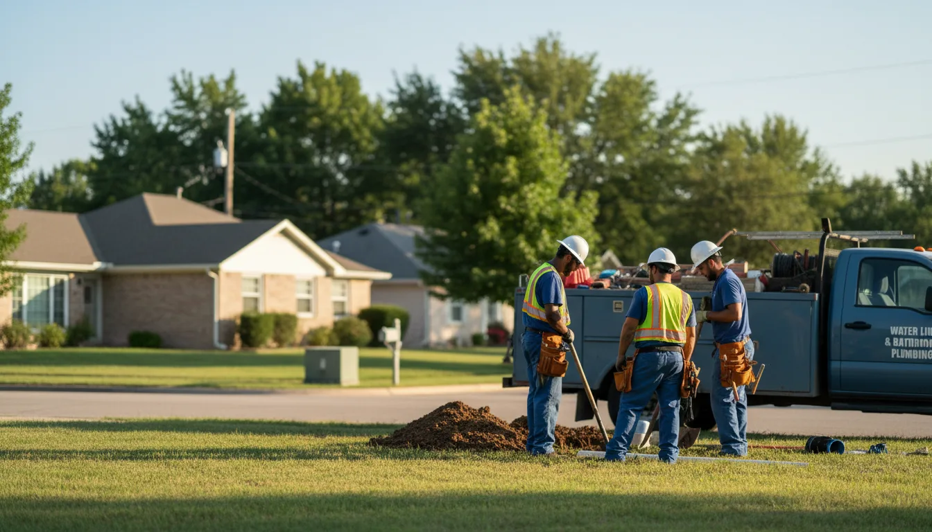 Residential water line and bathroom plumbing service in Sparks, OK